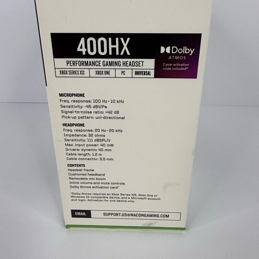 Nacon Rig Xbox 400HX Wired Performance Gaming Headset White New Damaged Box